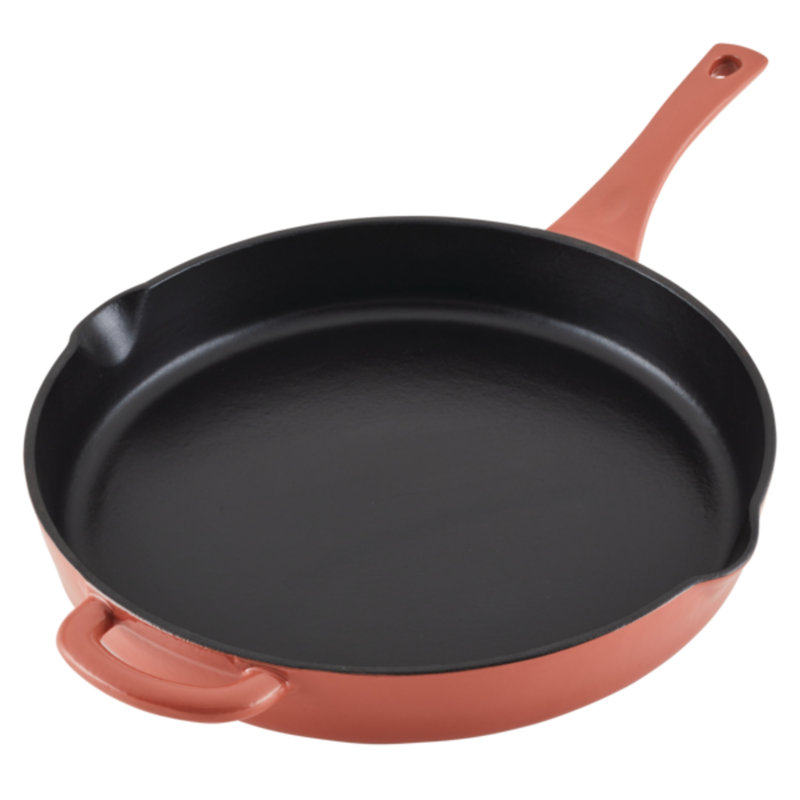 Ayesha Curry Enameled Cast Iron Skillet With Helper Handle And Pour